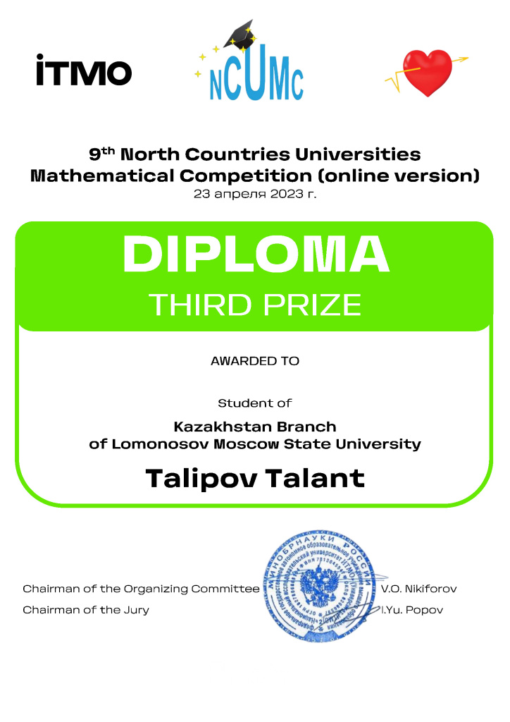 DIPLOMA III - Talipov Talant